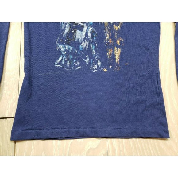 Rob Roy Original 1980s 80s Starwars T Shirt Kids Long Sleeve R2D2 C3PO Painted - Picture 2 of 9